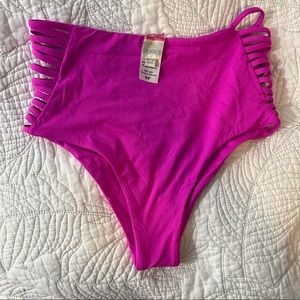 L*space Pink High Waist Bitsy Bottom